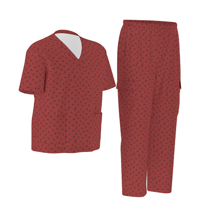 Maroon Fire Horse Scrub Set