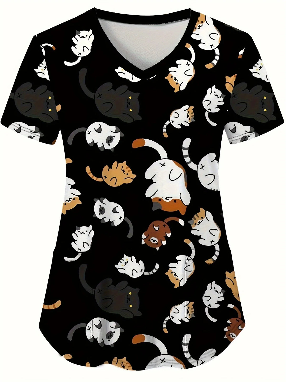 Cat & Dog Print Scrub Top