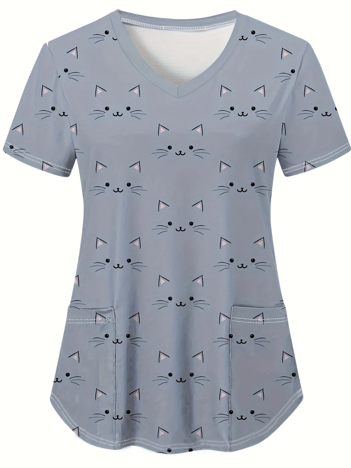 Cat & Dog Print Scrub Top